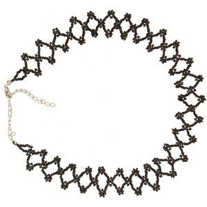 NWT ZUZIFY Adjustable Beaded Choker Necklace Black